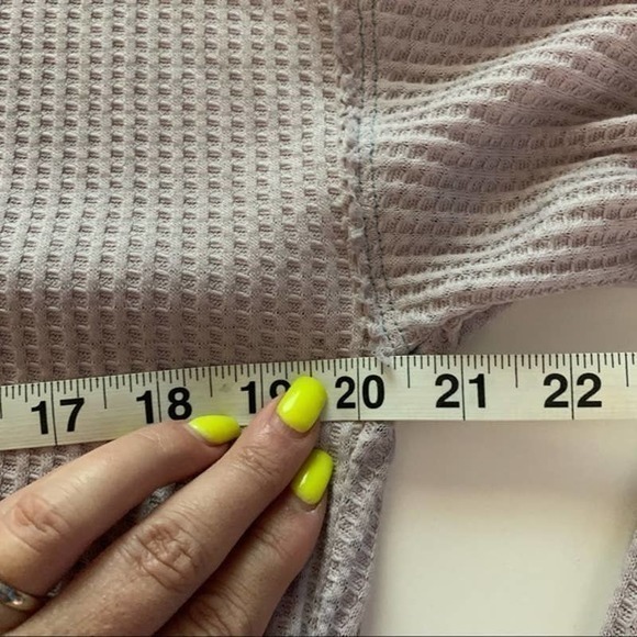 FREE‎ PEOPLE Lavender Dahlia Thermal Bell Sleeve Top - Picture 8 of 8